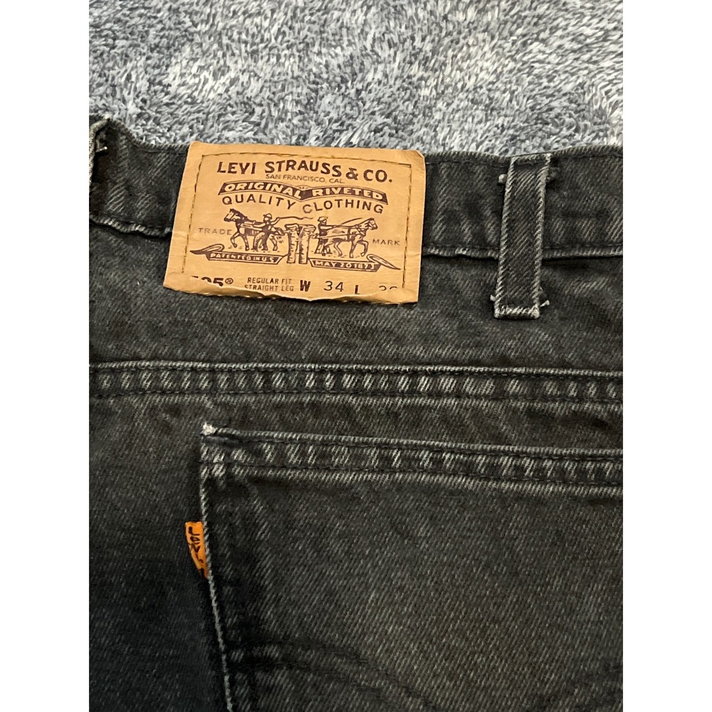 Levis Vintage505 RegularFit Straigh Leg Jeans Mens 34x32 Faded Black100% Cotton - Picture 12 of 15